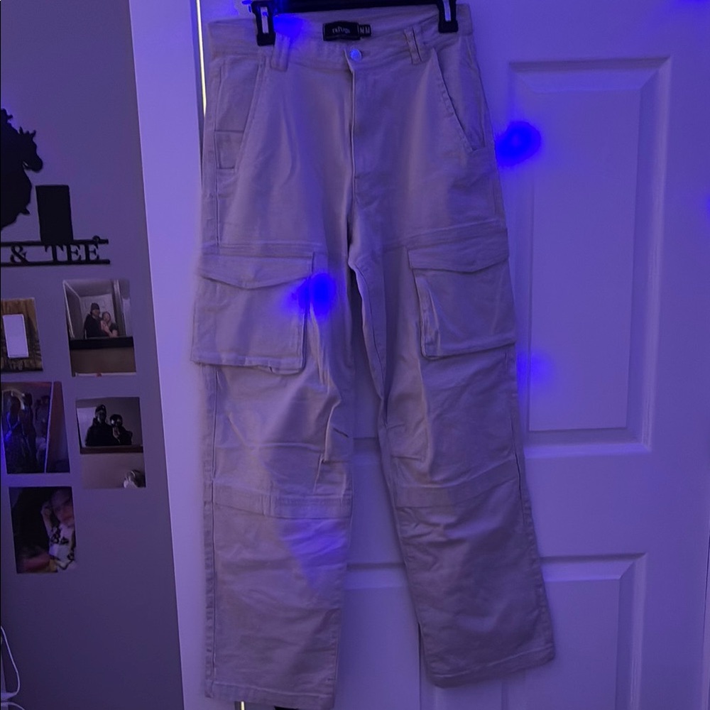 Men's Cream Cargo Pants